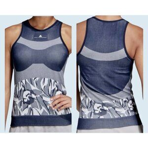 ADIDAS x STELLA McCARTNEY Seamless Indigo Blue Athletic Top Sz XS